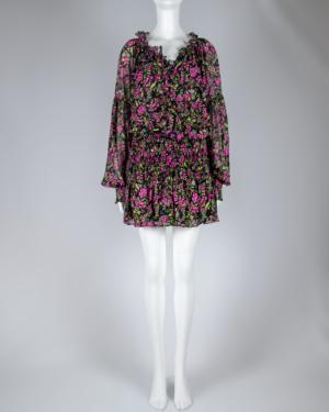 Celina Mini Dress In Floral Fuchsia Size Small