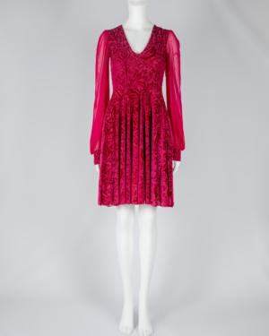 Burned Velvet Fit & Flare Dress Size Small