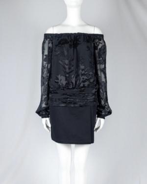 Off-the-Shoulder Burnout Silk Blend Blouse Size Small