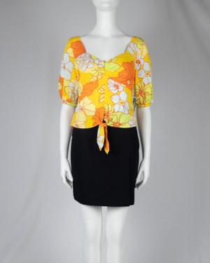Tie-Front Floral Top Size Small