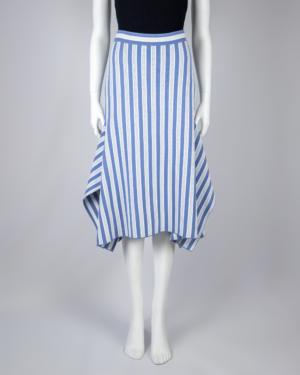Striped Draped Midi Skirt Size Medium