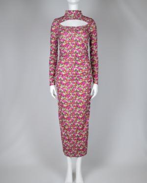 Long Sleeve Floral Midi Dress Size Medium