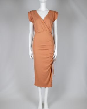 V-neck Ruched Midi Dress Size Small