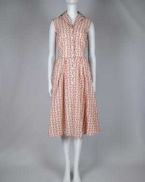 Cherry Print Midi Swing Dress Size Large