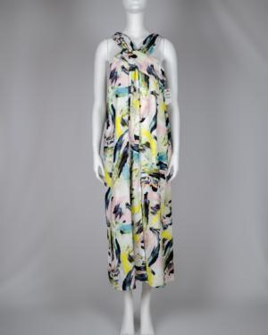 Sleeveless Watercolor Print Midi Dress Size Medium
