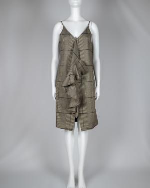 Sleeveless Plaid Ruffle Detail Dress Size Small