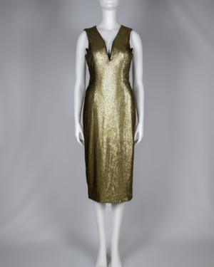 Sleeveless Gold Sequin Dress Size 6
