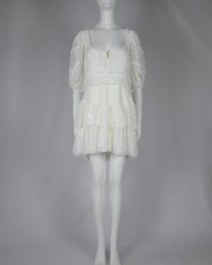 Lace Tiered Mini Dress Size Large