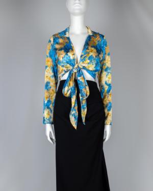 Floral Tie Front Crop Top Size Small