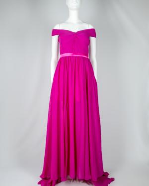 Off the Shoulder Sweep Train Chiffon Dress Size 4