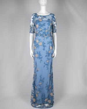 Embroidered Pop Over Long Column Mob Gown Size 6