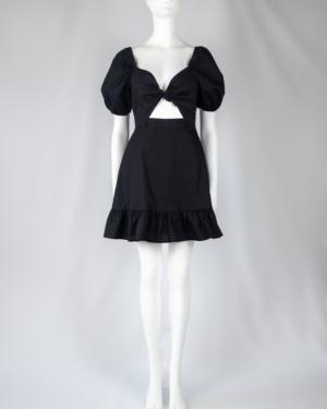 Cut-Out Ruffled Cotton Mini Dress Size Small