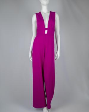 Deep V-neck Wide Leg Jumpsuit Size Medium
