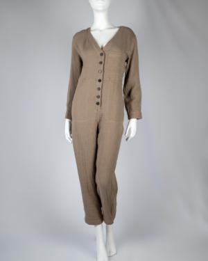 Lightspun Stitched-Pocket Coverall Jumpsuit Size Medium