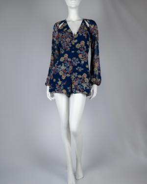 Long Sleeve Floral Romper Size XS