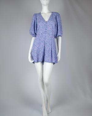 Floral Puff Sleeve Romper Size Small