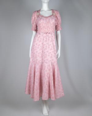 Frill-Embellished Crepe Midi Dress Size XS