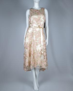 Embroidered Floral Formal Midi Dress Size 12