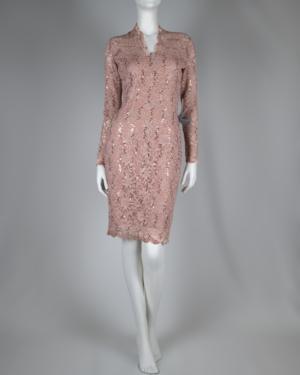 Long Sleeve Sequin Lace Dress Size XS