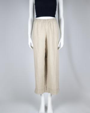 100% Linen Cropped Pull On Straight Pants Size 1X