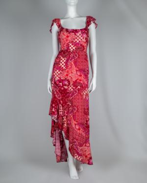 Hi-Low Paisley Print Maxi Dress Plus Size 18/20