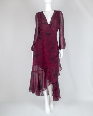 Faux Wrap Hi-Low Floral Print Dress Size Small