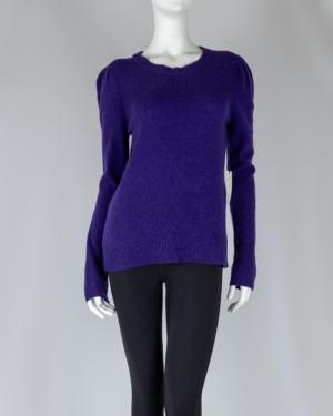 Cashmere Puff Shoulder Crew Neck Sweater Size Medium