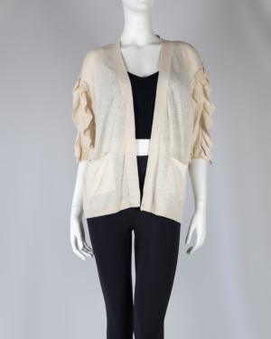 Half Sleeves Ruffle Sleeves Open Front Cardigan Size XS