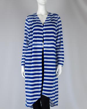 Striped Open Front Duster Cardigan Size Large