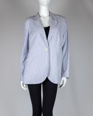 Seersucker Striped Single Breasted Blazer Size Medium