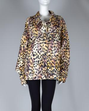 Good 90s Denim Jacket in Cheetah Print Size 2X