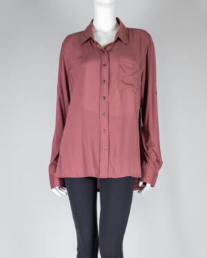 Long Sleeve Dusty Rose Button Down Shirt Size 1X